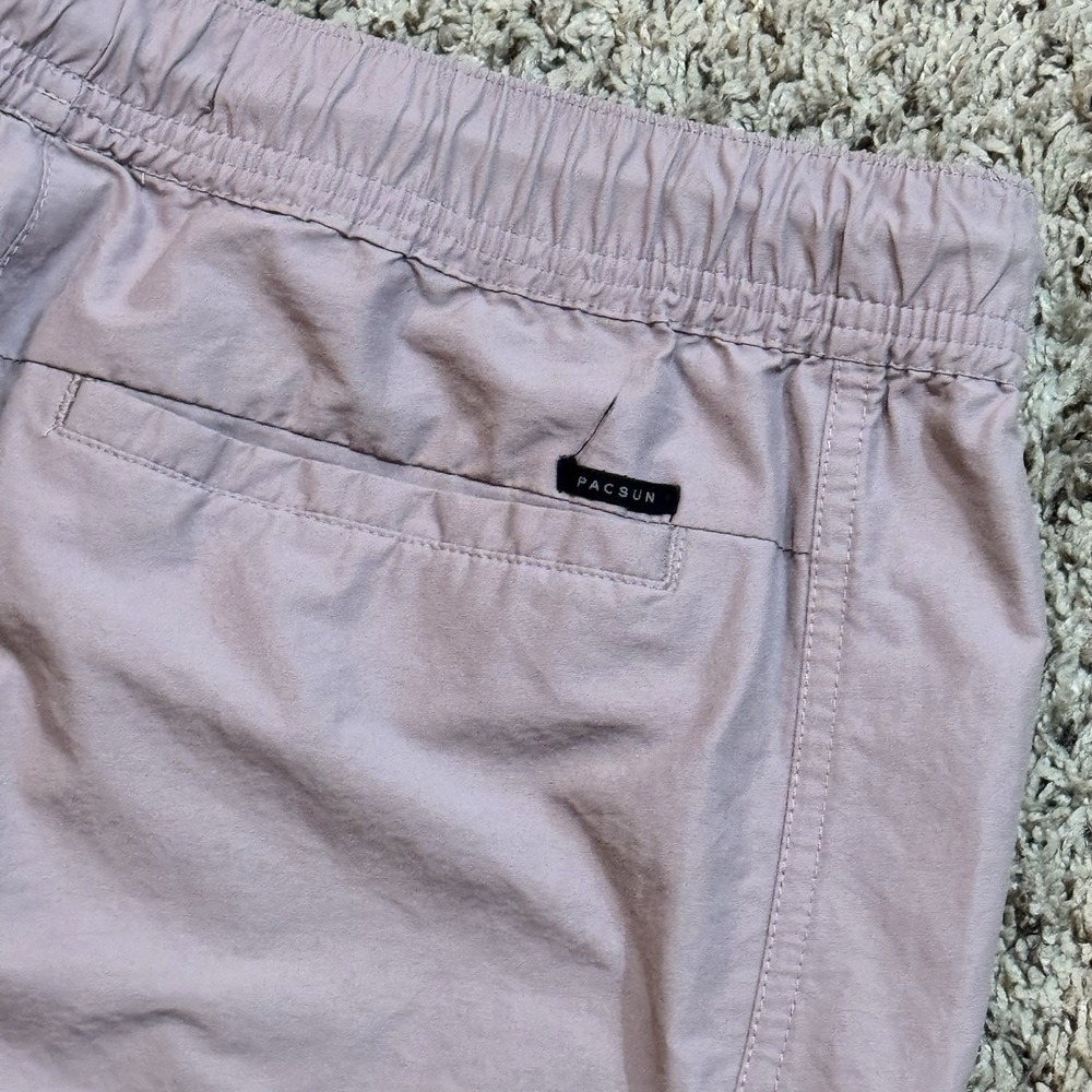 PacSun Men's Relaxed Cargo Jogger Pants Large Mauve Elastic Waist Drawstring - Picture 8 of 14